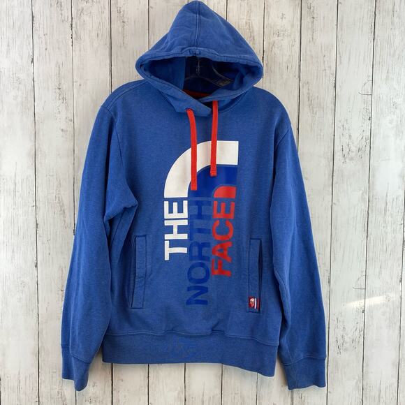 The North Face Blue RU Half Dome 2014 Sochi Olympics Hoodie Sweatshirt Size Med - Picture 1 of 12